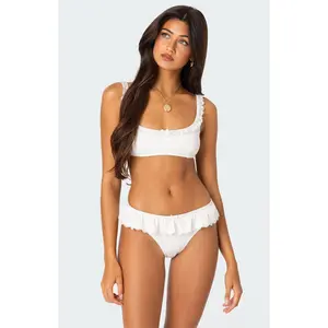 Edikted Women's Lacey Ruffled Bikini Top