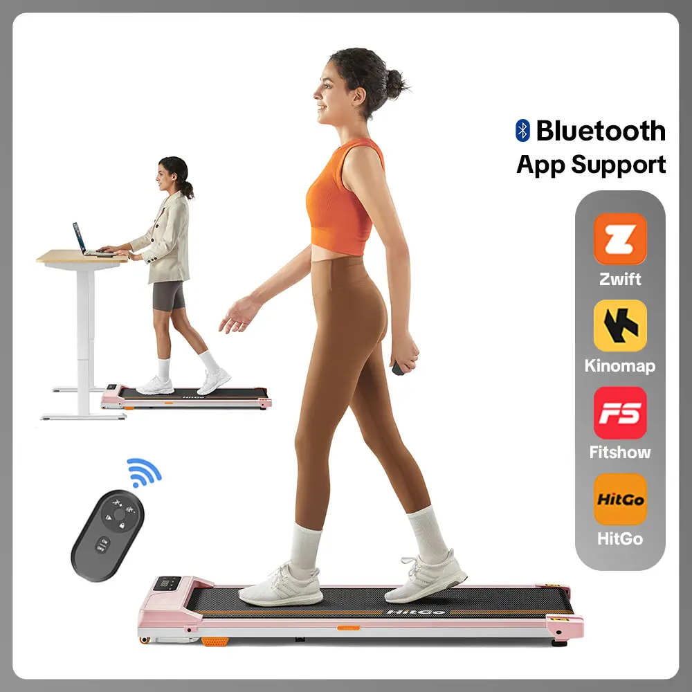 Smart App Compatible Under-Desk Walking Pad Treadmill 265LBS Capacity 2-in-1 Jogging & Walking Mode Quiet 2.5HP Motor LED Display with Shock-Absorbing