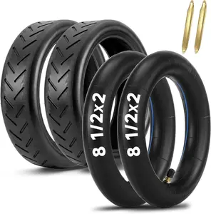 8.5×2 Electric Scooter Tire & Tube Set (2 Pack), Fits 50/75-6.1, Compatible with Gotrax GXL V2, Xiaomi M365 & Pro, Pneumatic Replacement Wheels, Straight Valve, 2 Tire Levers Included