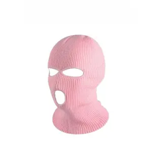 Baylin 2Psc Ski Mask White 3-Hole Knitted Balaclava Prank Hood Car Headrest Gag Gift Winter Outdoor Warm Face Cover Halloween Cosplay Horror Mask Party Event Props Decoration Supplies mask Full Windproof