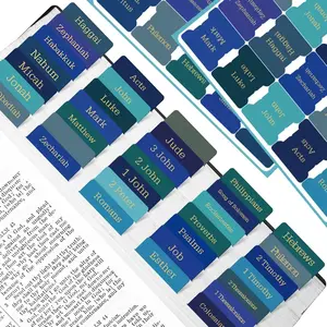 Bible Tabs, 75 Tabs, Laminated Bible Index Tabs for Women and Men, Bible Book Tabs for Easy Navigation, Large Print Easy to Read(Gold Foil Blue)
