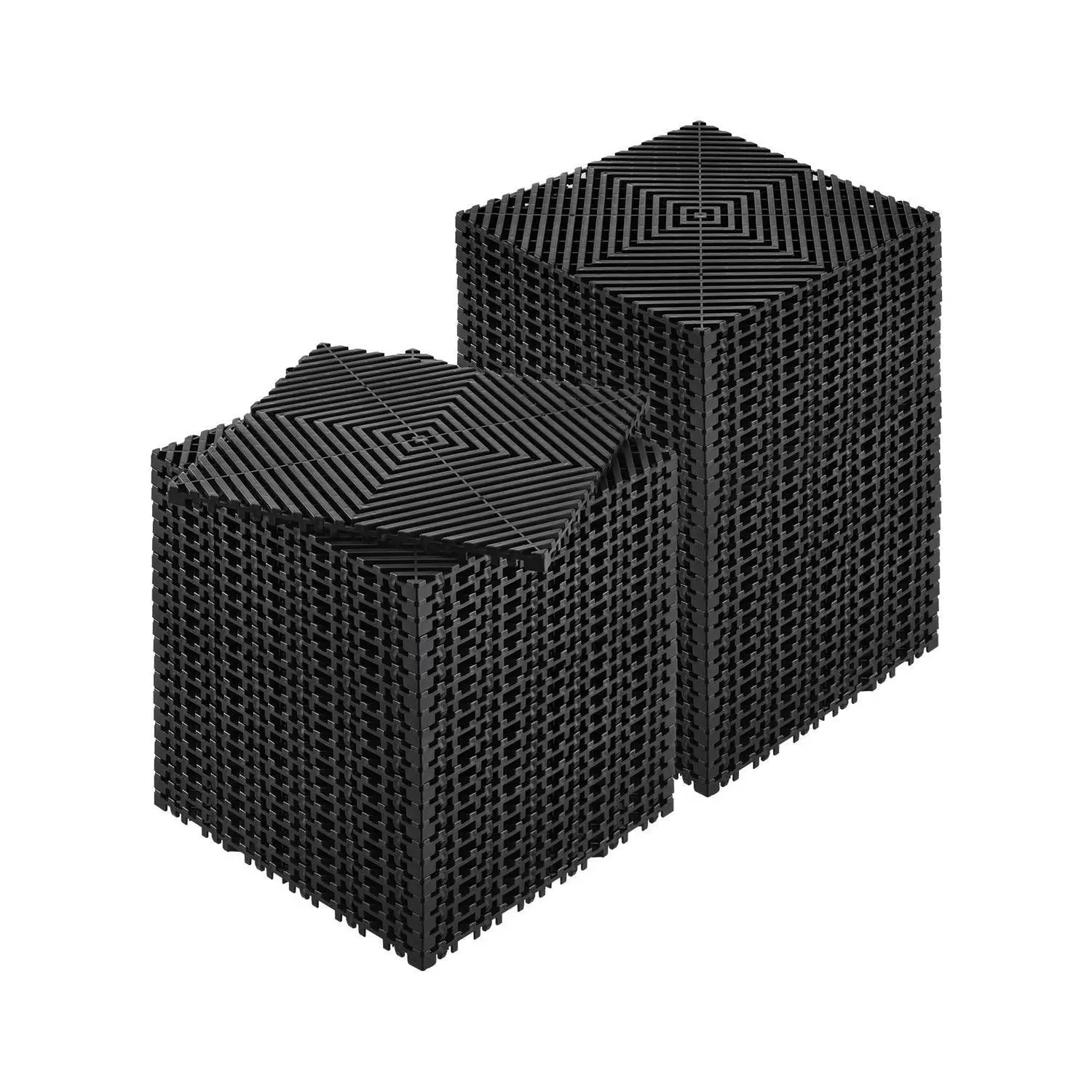 【FathersDayGift】VEVOR Interlocking Drainage Mat,  , 12” x 12” Modular Interlocking Cushion, 50 Pcs Splicing Drainage Mats, Non-Slip Black PP Drainage Floor Tile and Shower Mat, for Garage, Garden, Kitchen & Outdoor