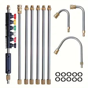 High Pressure Washer Extension Wand Set, 10pcs/set High Pressure Washer Extension Wand Set with 6 Nozzle Tips, Garden Cleaning Tool, Adjustable Nozzle, Water Hose Nozzle