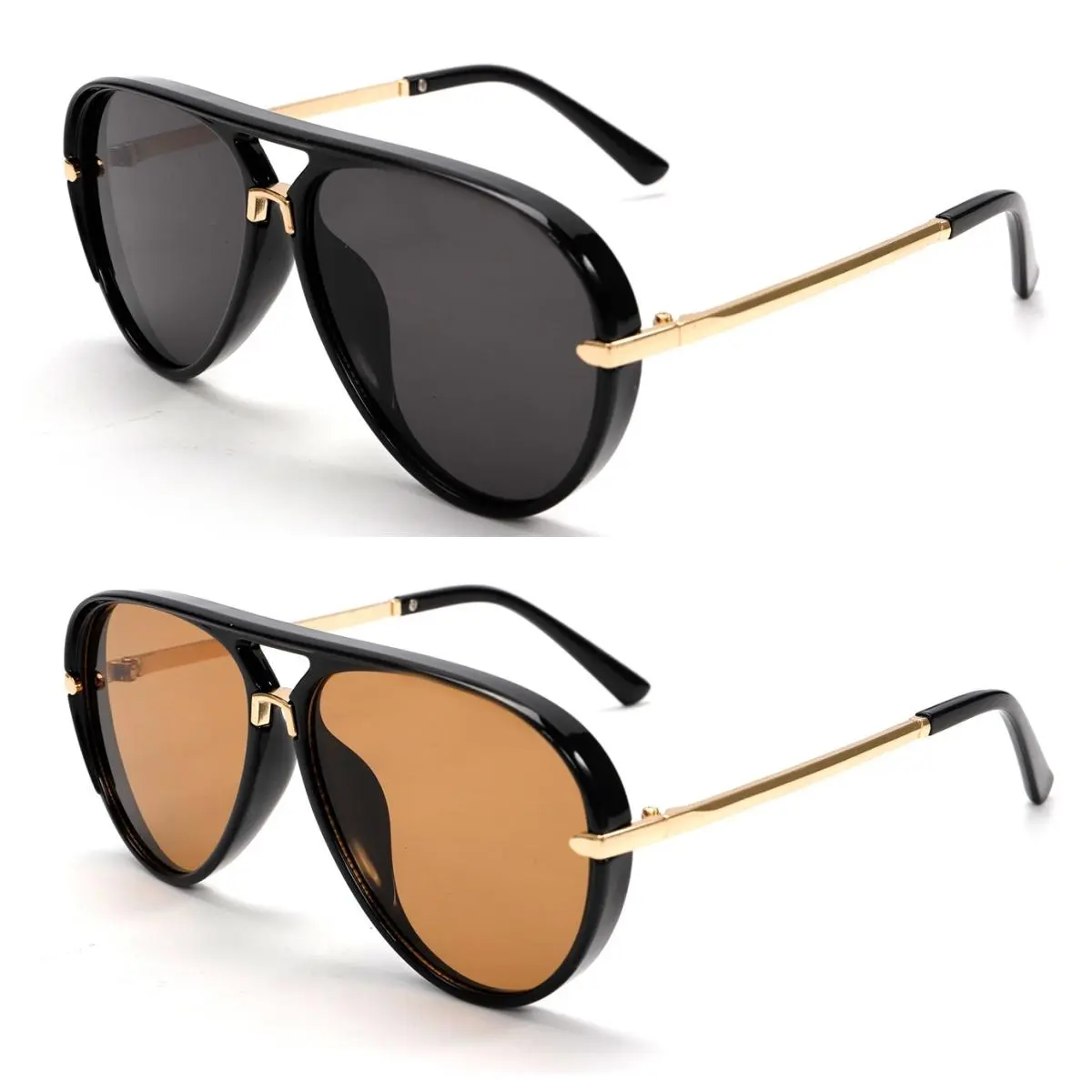 Aviation Sunglasses Women Brand Designer Pilot Sun Glasses Uv400 Simple Fashion Suitable Shades Gold Trim Black Frame Unisex