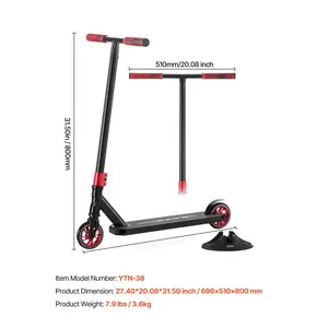 VEVOR Stunt Scooter, Pro Complete Trick Scooters for Kids Ages 11-13 Years, Teens, Adults, Boys, and Girls, Freestyle Street Rider for Intermediate and Beginner, Double Layer Lightweight Aluminum Deck