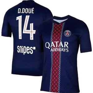Unisex Soccer Jersey Personalized Name & Number Football Shirt Unisex Breathable Fan Style Tee 2025/2026 Home Navy