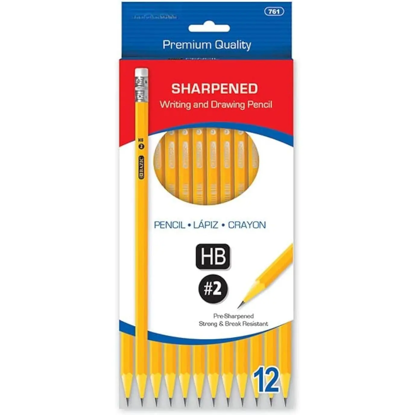 Pencil  Pre-Sharpened Pencil #2 HB, Latex Free Eraser Yellow Pre Sharpened Pencils for  Sketching School Office (12/Pack), 1-Pack