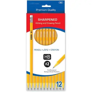 Pencil  Pre-Sharpened Pencil #2 HB, Latex Free Eraser Yellow Pre Sharpened Pencils for  Sketching School Office (12/Pack), 1-Pack