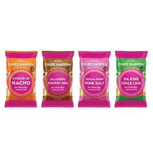 Chipz Happen Variety Pack - 4 Bags of 4 Flavored Including Cheeze-ee Nacho, Jalapeno Smokey BBQ, Himalayan Pink Salt & Da Kine Chile Lime