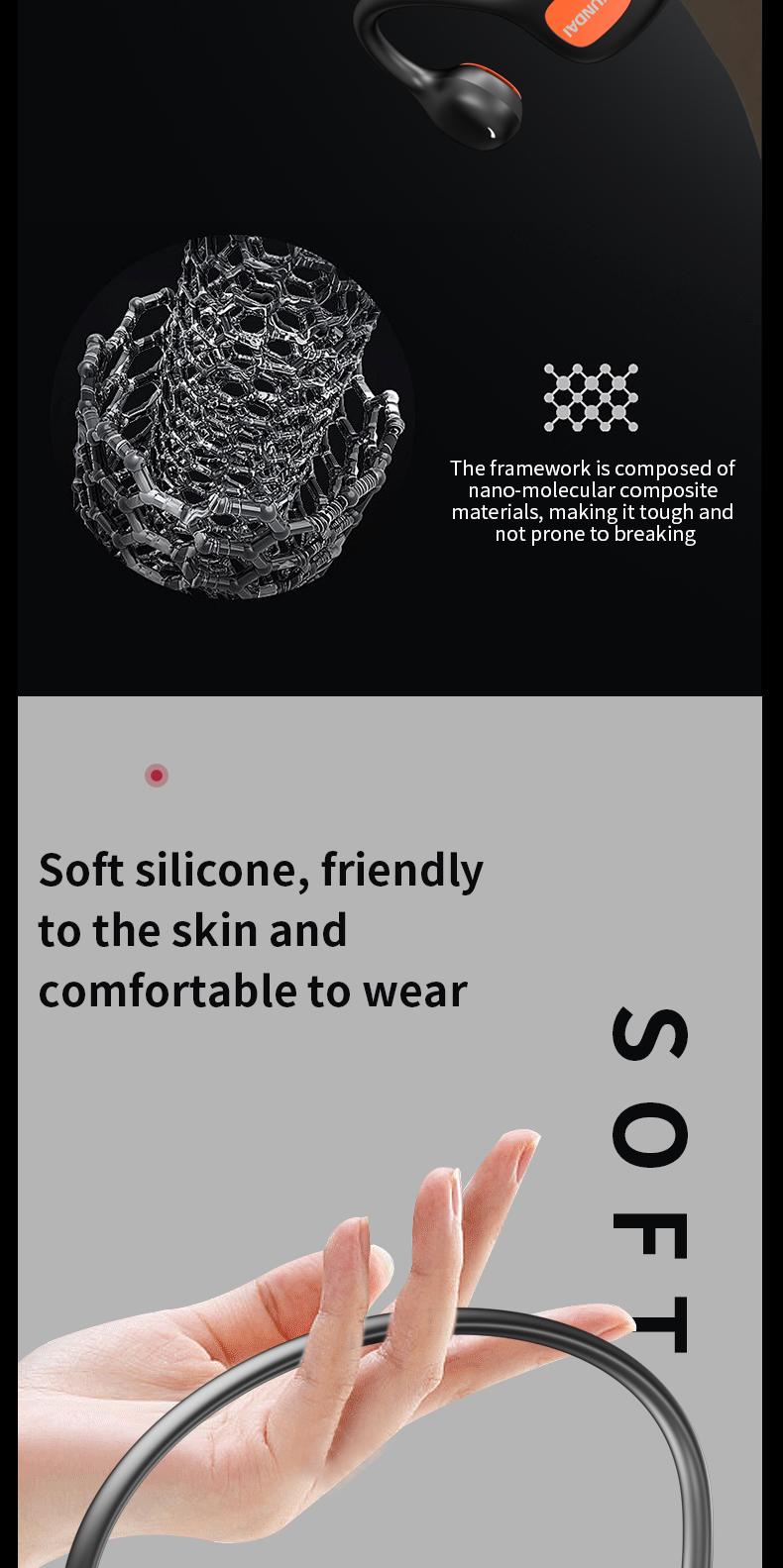 HYUNDAI WS17 Kids Open-Ear Wireless Headphones, Bluetooth 6.1, Waterproof Air Conduction Neckband, Lightweight & Comfortable, Ergonomic Design for Kids, Safe Hearing Protection, Wireless Headset for Study, Music & Calls, Compatible with Android & iOS