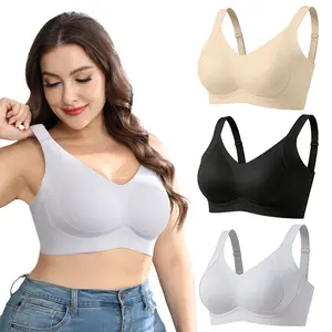Women's YonFit Plus Size Wireless Bralette , Comfortable Full Coverage for All-Day Wear