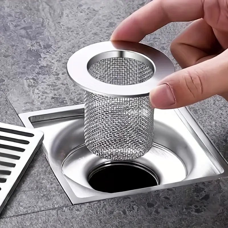 1pc Rust-Resistant Drain Screen, Bathroom Sink Hair Filter, Anti-Clog Mesh, Toilet Drainer Grid, Water Stopper Netting, Bathroom Accessory, Restroom Accessories, Bathroom Necessities
