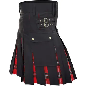CLOUD KILT " Kilt , Utility Kilt, 100% Cotton Jeans Hybrid Kilt, Modern Box Pleated Tartan Traditional Kilt
