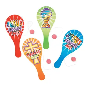 Religious Paddleball Games - 12 Pc.