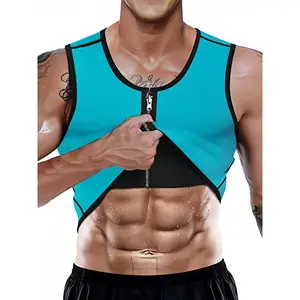 Men'S Sauna Suit Set Includes a Tight-Fitting Vest Designed for Intense Workouts, a Waist Trainer, And a Snug Neoprene Shirt for Body Shaping. This Athletic Outfit Is Ideal for All Seasons, Focusing on Controlling The Abdomen, Shaping The Waist,