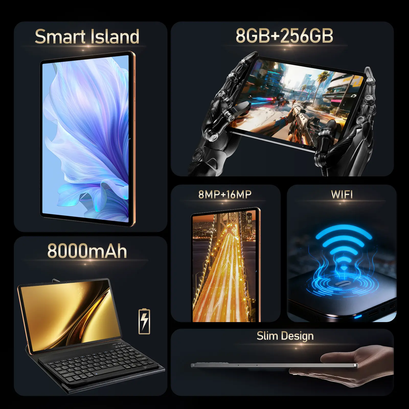 17 Pro Max Tablet Pad, 10.1in High-Resolution WiFi Touchscreen, 8 17 Pro Max Tablet Pad, 10.1in High-Resolution WiFi Touchscreen, 8