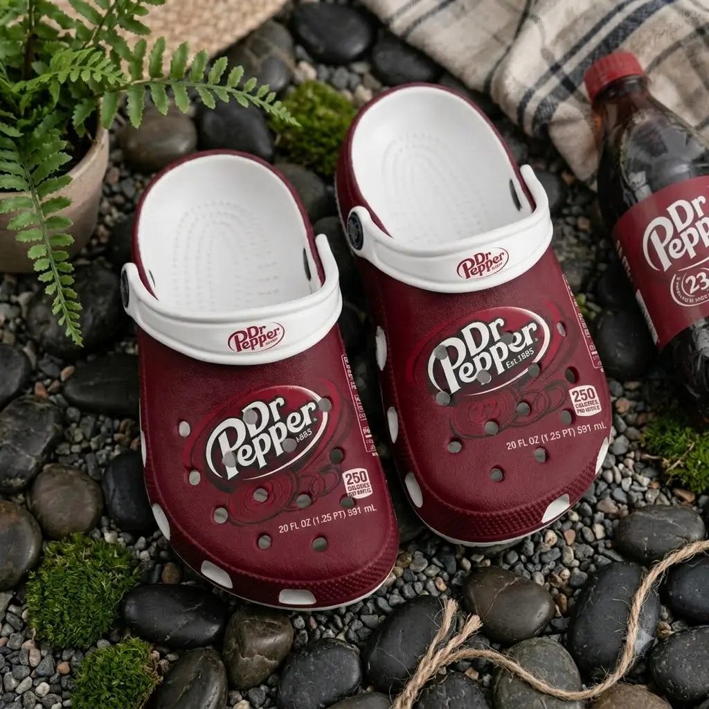 Retro Soda Vintage Red Drink Graphic Clogs, Classic Cola Inspired Slip-On Shoes, Casual Comfort Footwear for Women Men