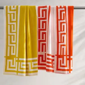 Greek Key Reversible Beach Towels