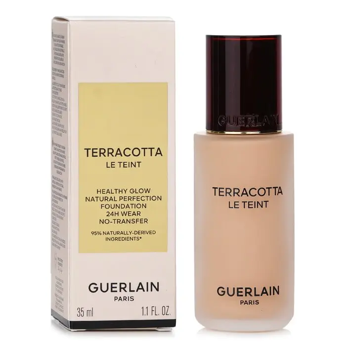 Guerlain Terracotta Le Teint Healthy Glow Natural Perfection Cosmetic Foundation - 24H Wear, No Transfer, Oil Control, Flawless Coverage, Shine Enhancing - #3N Neutral, 35ml/1.1oz, Makeup