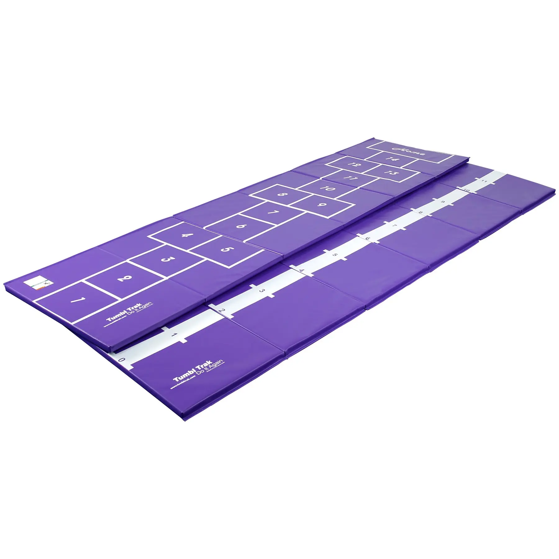 Tumbl Trak Hopscotch Mat, with Hopscotch Squares on One Side and Numbered Line on the Other, 3-Feet Width x 12-Feet Length x 1-3/8-Inch Height