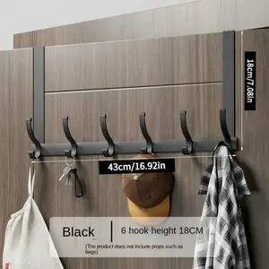 1 Piece Over Door Hooks - 6 hooks for hanging towels, coats and clothes, multifunctional Space Saver Organizer towel and coat rack organizer