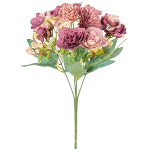 Artificial Eucalyptus Flower, 1 Count Faux Flower Decoration For Home Wedding Party Festival, Romantic Atmosphere Creation Decor, Floral Kitchen Decor, Artificial Hydrangea