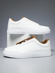 men's solid color lace up low top white sneakers, trainers for men, shoes for men, sports lightweight sneakers shoes for outdoor walking jogging traveling, breathable non-slip casual athletic sneakers, trendy fashion sneaker, trendy walking sneaker