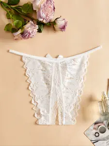 Women's Lace Hollow Out Erotic Underwear, Open-Split Design, Sexy Triangle Panties, Seductive Lingerie for Women