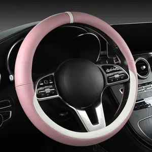 2025 New Nappa Leather Steering Wheel Cover Four Seasons Universal Anti-slip Round Protective Cover Ultra-thin Handle Cover