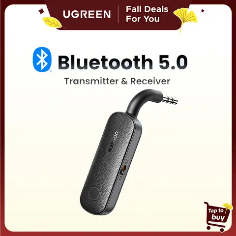 UGREEN 2-in-1 Dual Mode Wireless Bluetooth Transmitter Receiver Adapter - Compact Stereo Gadget with 3.5mm AUX, 2-BT Device Connection, 5.5 Hours RX, Portable Plug-In Auto Accessory for AirPods/Headphones/TV,tiktokshopfalldealsforyou