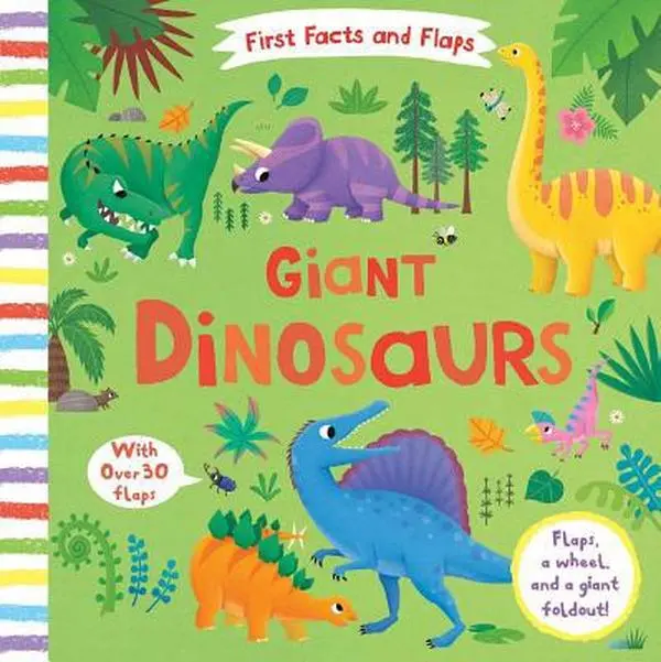 USED Book - First Facts and Flaps: Giant Dinosaurs by Editors of Silver Dolphin Books (Board book) - english