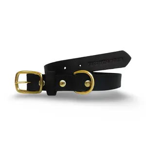 Classic Leather Dog Collar - Black