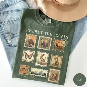 Comfort Colors Respect The Local Wildlife T-Shirt, Nature Animal Lover Tee, National Park Inspired Outdoor Shirt,  Cotton Fabric