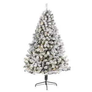 7 ft. Flocked Lit West Virginia Fir Christmas Tree
