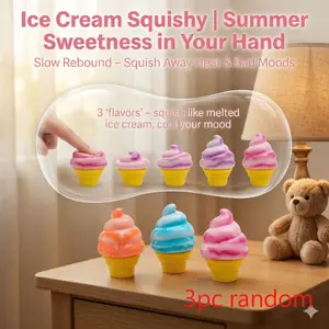 Ice Cream Creative Squeeze Soft Toy, Summer Stress Relief Toy, Cute Slow Rise Ice Cream Sensory Decompression Toy for Kids and Adults