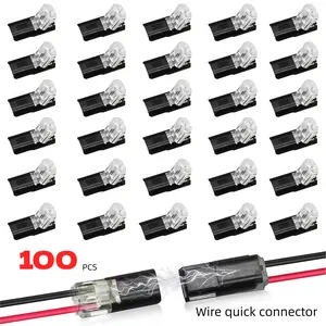 Double-Wire Plug-in Connector Led Light Strip Connectors 2 Pin, Low Voltage Wire Connector with Locking Buckle, Fast Connect Plugs Led Connectors for Strip Lights，strip car low voltage，Lead strip automotive wiring electricity Power Distribution Secure -YY