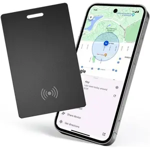 F-PDT04  Wallet Finder for Android,Bluetooth Tracker Item Works with Google Find My Device(Find Hub)App,IP68 Waterproof Google Certified Wallet Tracker Card,Wireless Rechargeable Tracking Tag,for Luggage,Tags