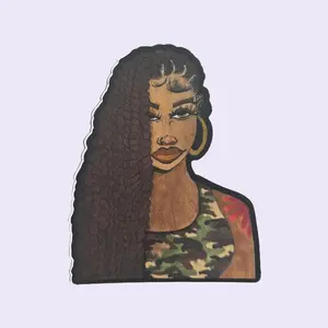 black hot girl sticker for notebooks, tumblrs, laptops 3x3 waterproof original character