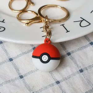 1pc Anime Pokemon Keychain Pikachu Cute Pokeball Model Key Ring Simple Bag Pendant Keychains Pvc Children's Toys Birthday Gifts