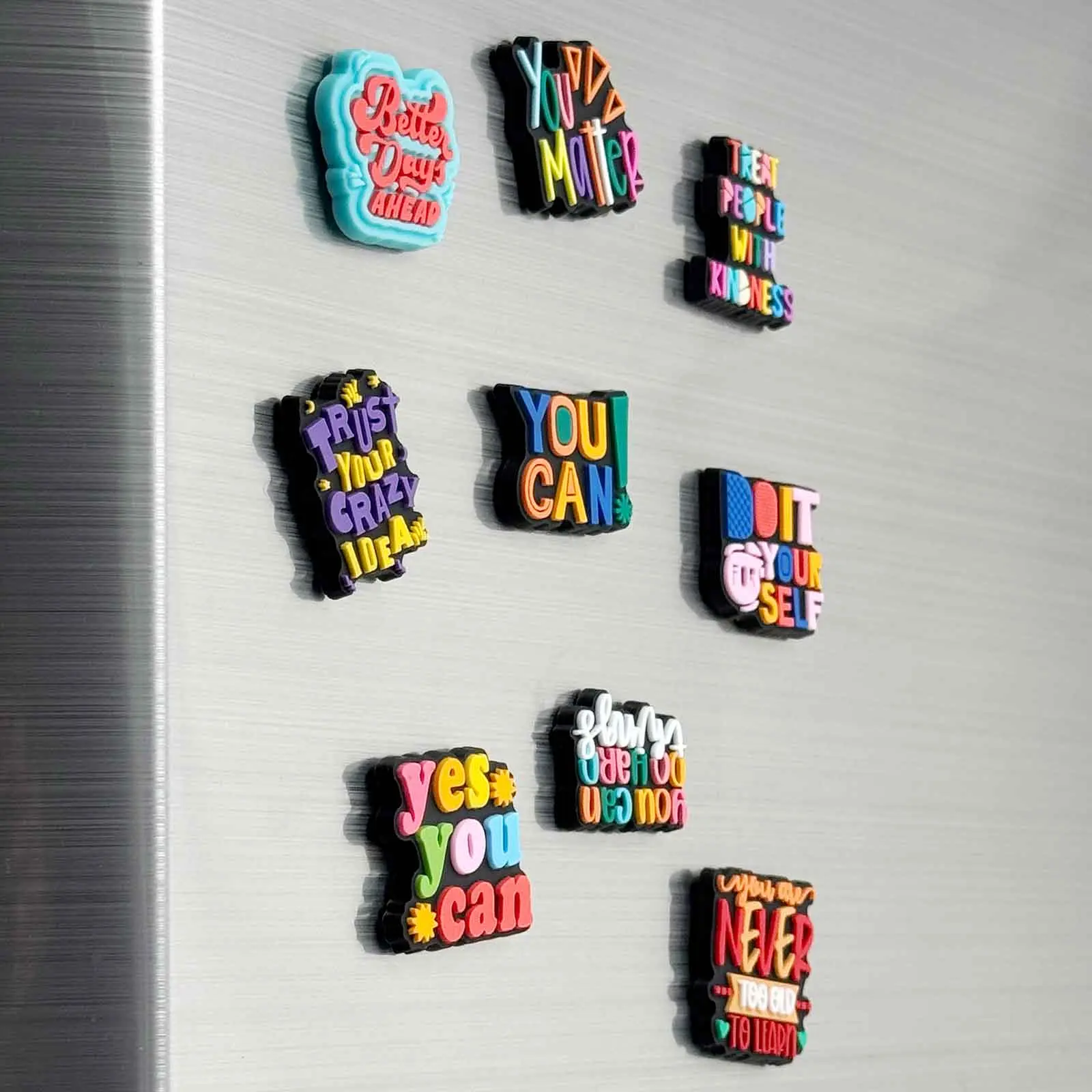 9 PVC Colorful Inspirational Quotes Magnets, Positive Energy Slogans, Ideal for Fridge, Office, Storage Cabinet, Creative Gifts, Birthday, Graduation, Higher End Fridge Magnets, Fridge Magnet Set