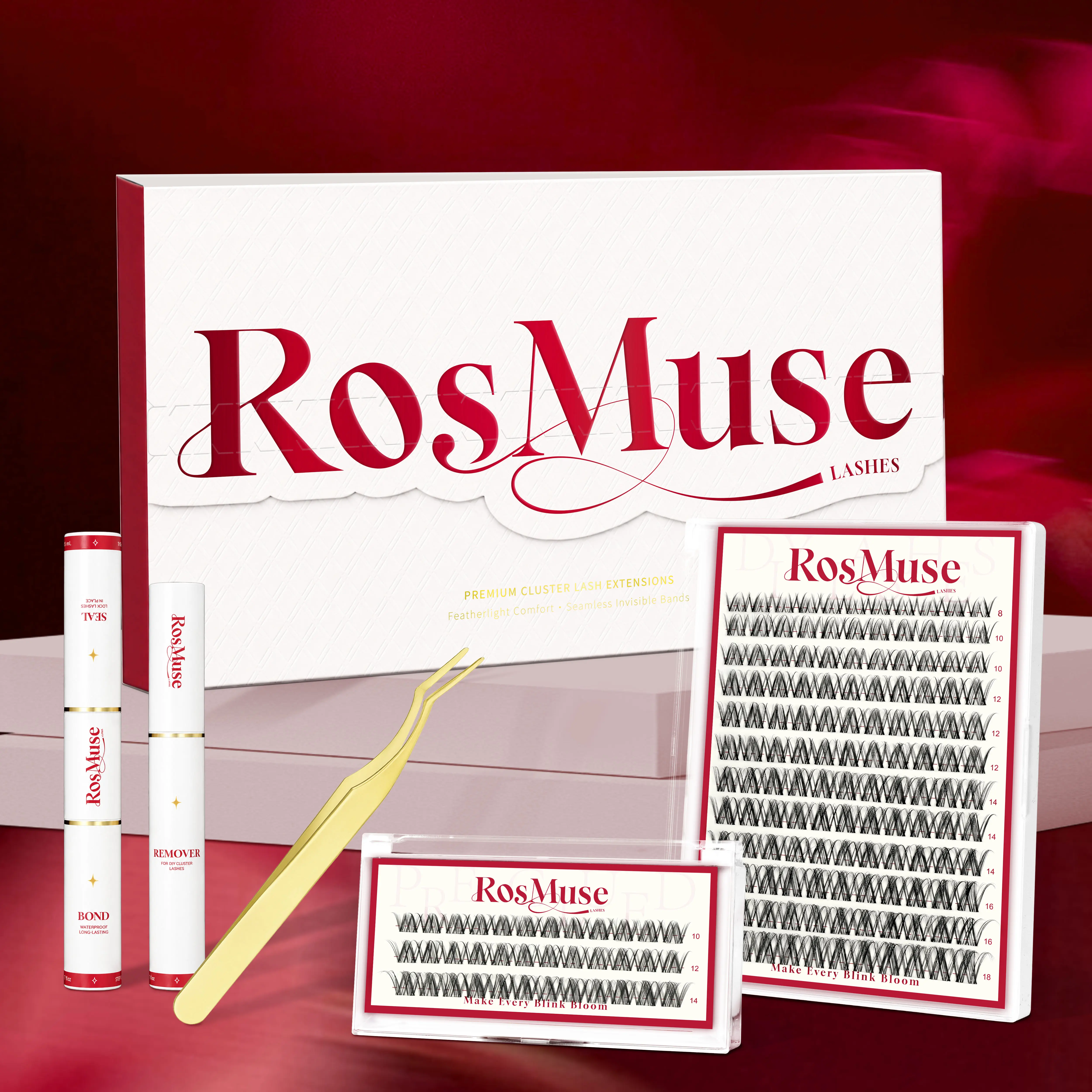 RosMuse Breeze & 3D Spider Lash Clusters, Natural Wispy and Soft Glam Looks, Lightweight Lashes with a Thin Band for DIY Eyelash Extensions, Waterproof & Long-Lasting