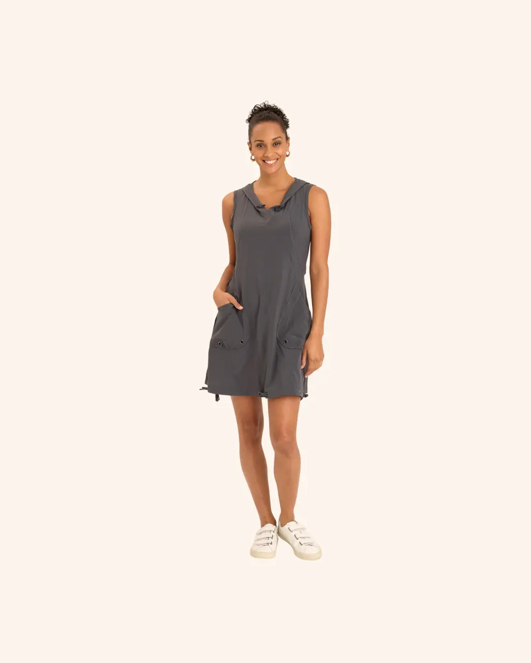 Wearables Sumi Active Whisper Stretch Hooded Cargo Mini Dress