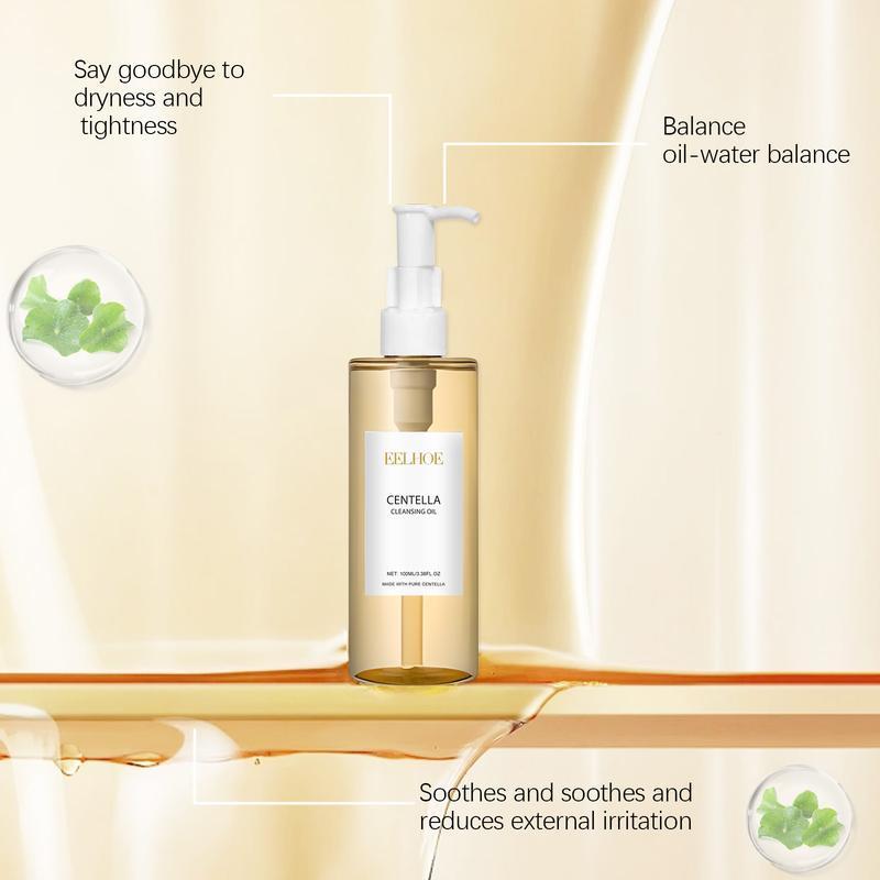 Centella Cleansing Oil 100ml 3.38 fl oz Pure Centella Makeup Remover Liquid with Vitamin E & Snow Grass Extract Moisturizing Not Tight Gentle Ingredients