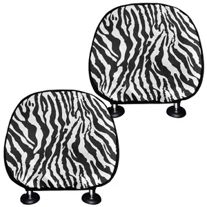 Fashion Zebra Pattern Print Car Headrest Covers ,Durable Headrest Cushion Covers for Long-Distance Driving Auto Decorations,Reusable Easy To Clean Vehicle Seat Head Rest Protective Sleeves Fun Car Accessories automotive decor
