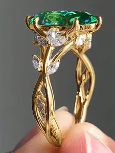 1 PC Gorgeous Cubic Zirconia Solitaire Ring For Women For Valentine's Day Gift Wedding Anniversary Party Jewelry