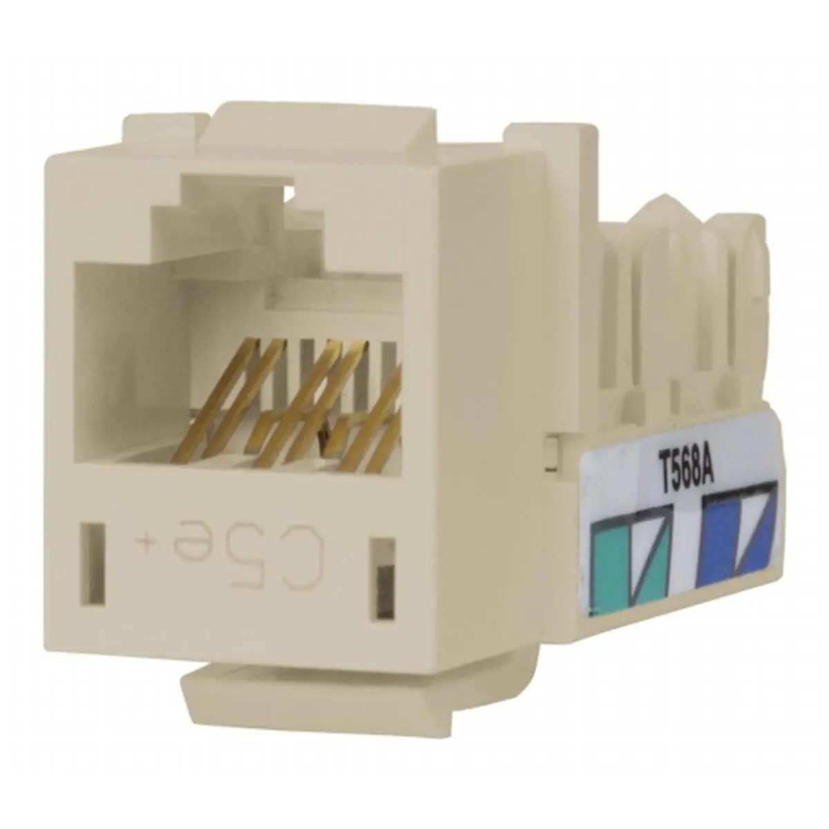 Hubbell Speedgaina Category 5e Universal White Office Jack with Socket Adapters