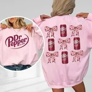 [Sale off up to 50%] Dr Pepper pink coquette bow 2 Sides Sweatshirt, Dr Pepper Lover shirt, Sweater, Full Sizes, Full Color, Unisex Shirt for Men & Women, Cotton, Round Neck Tee, Womenswear, Graphic Streetwear shirt