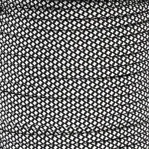 Diamond Pattern 550 Paracord Rope 7 Inner Strands Nylon Type III Parachute Cord Ideal Nylon String for Survival & Camping Gear 5/32 in x 164 ft (4mm x 50m) Silver Black
