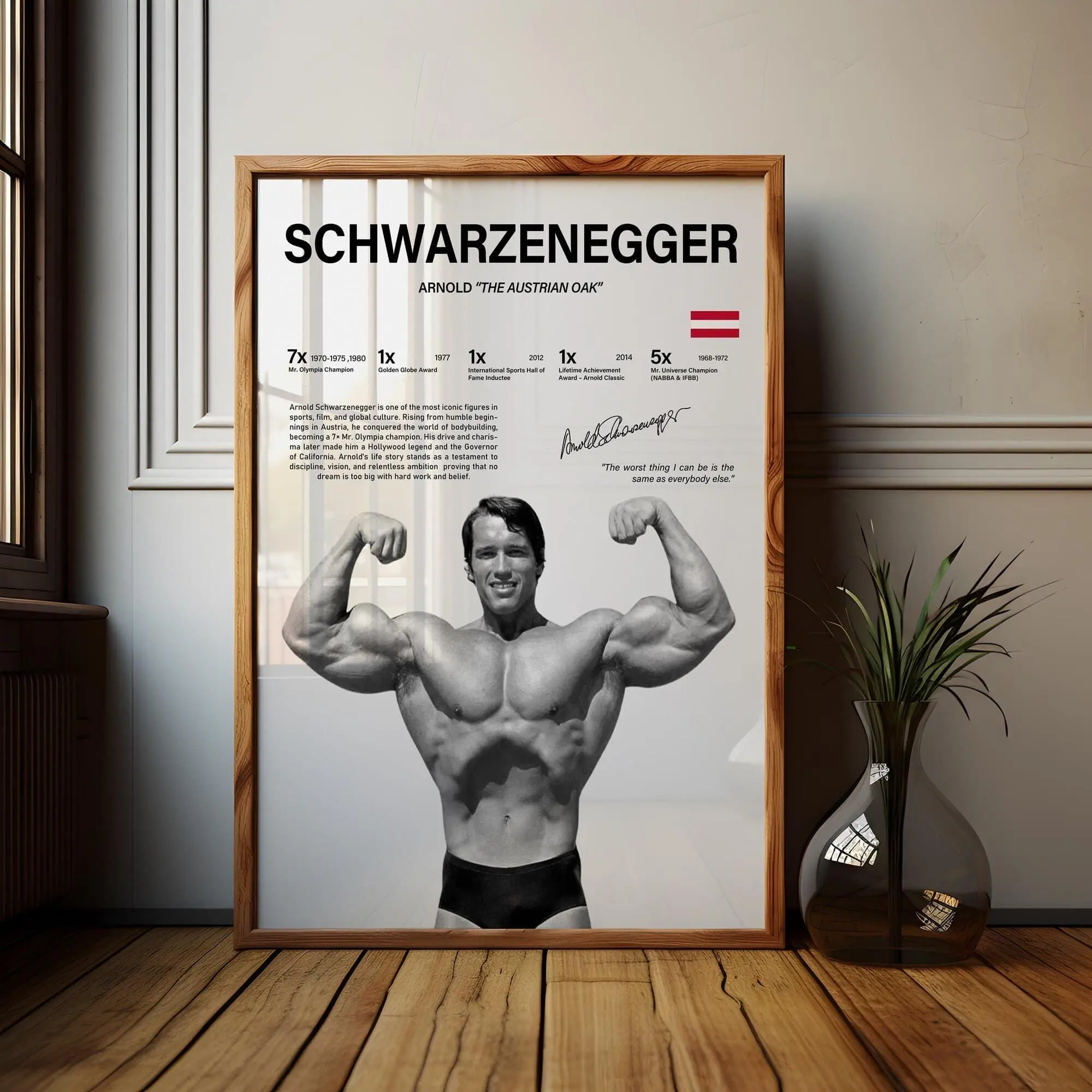 Arnold Schwarzenegger Poster Bodybuilding Wall Art Gym Print Sports Room Decor Fan Gift ( Unframed - Print Only )