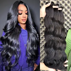 Punmasa Human Hair Body Wave Bundles Human Hair Salon Quality Affordable 100% Unprocessed Brazilian Virgin Body Wave Bundles Sew In Quick Weave Hair Extension Viral Hair Bundles Black Girl Hair dealsforyoudays